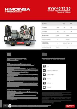 Generatoare de curent diesel HIMOINSA HYW-45 T5 S5