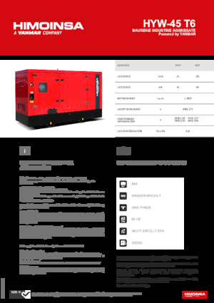 Generatoare de curent diesel HIMOINSA HYW-45 T6