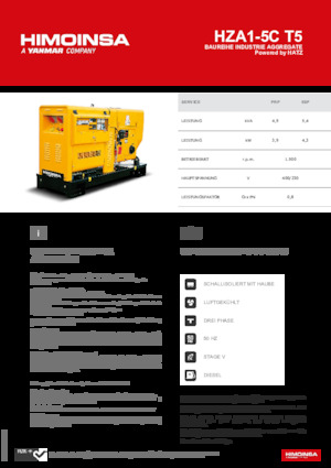Generatoare de curent diesel HIMOINSA HZA1-5C T5