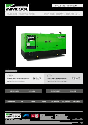 Generatoare de curent diesel INMESOL II-075