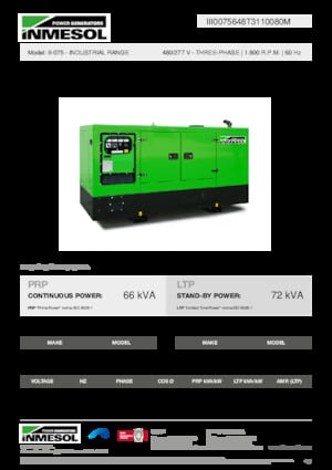 Generatoare de curent diesel INMESOL II-075