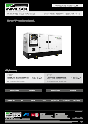 Generatoare de curent diesel INMESOL IV-150