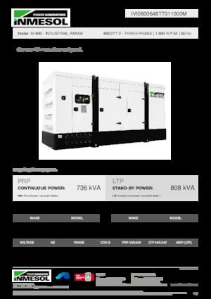 Generatoare de curent diesel INMESOL IV-800