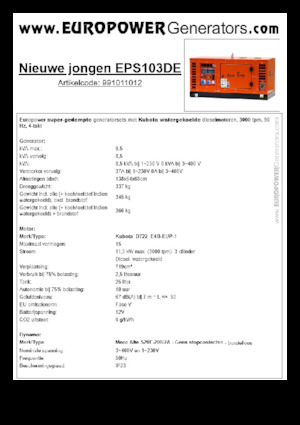 Generatoare de curent diesel Europower New Boy EPS103DE (MA)