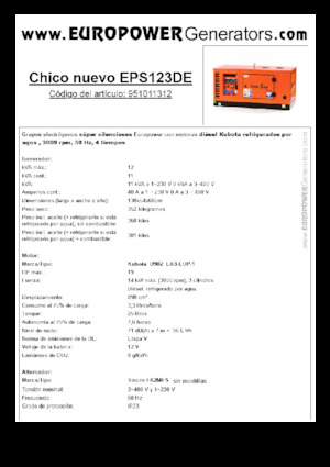 Generatoare de curent diesel Europower New Boy EPS123DE (S)