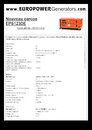 Generatoare de curent diesel Europower New Boy EPS123DE (S)