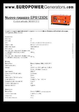 Generatoare de curent diesel Europower New Boy EPS123DE (S)