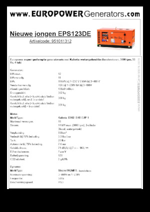 Generatoare de curent diesel Europower New Boy EPS123DE (S)