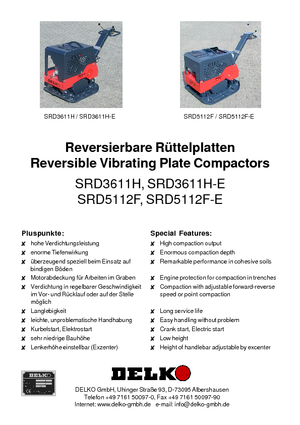 Plăci compactoare reversibile Delko SRD 5112 F/-E
