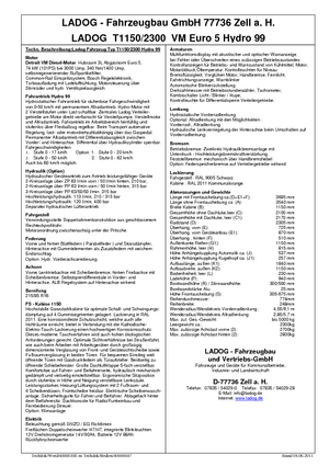 Vehicule municipale multifuncționale diesel Ladog T 1150/2300 T3