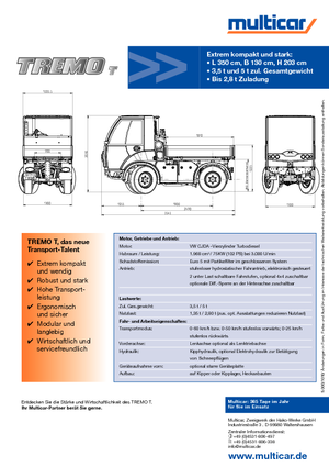 Vehicule municipale multifuncționale diesel Multicar TREMO T+