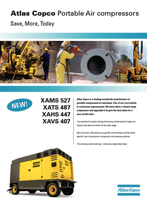 Compresoare de aer portabile - diesel, electrice, pe benzină Atlas Copco XAMS 527 CD