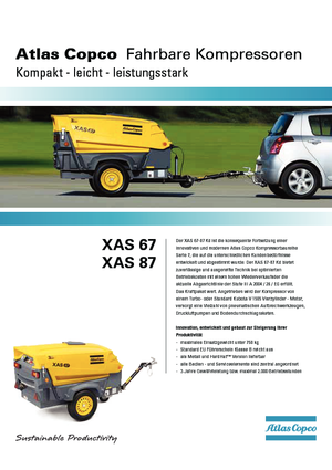 Compresoare de aer portabile - diesel, electrice, pe benzină Atlas Copco XAS 67 Dd
