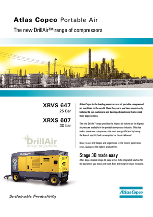 Compresoare de aer portabile - diesel, electrice, pe benzină Atlas Copco XRXS 607 CD