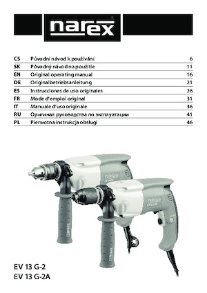 Burghie și șurubelnițe Narex EV 13 G-2