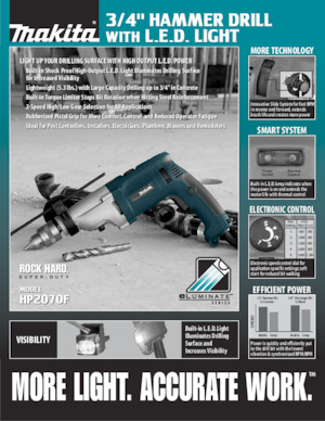 Burghie și șurubelnițe Makita HP2070F