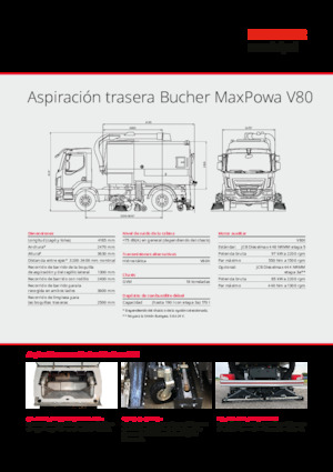 Măturători stradale montate pe camion, operare duală Bucher-Schörling MaxPowa V80h
