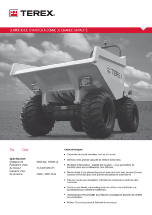 Dumpere pe Roți Terex TA 9