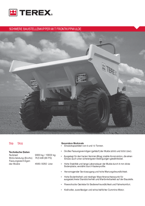 Dumpere pe Roți Terex TA 9