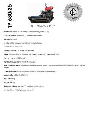 Dumpere pe Şenile Camisa TP 680/35