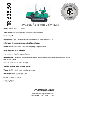 Tractoare pe șenile Camisa TR 635.50