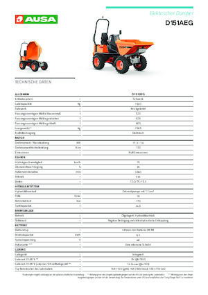 Dumpere Electrice pe Roți Ausa D 151 AEG
