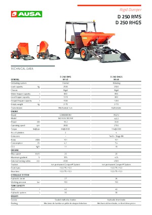 Dumpere pe Roți Ausa D 250 RHGS