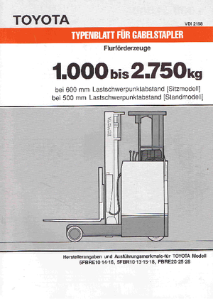 Stivuitoare frontale electrice Toyota 5 FBRE 16-48