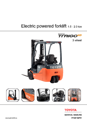 Stivuitoare frontale electrice Toyota 8 FBEKT 18