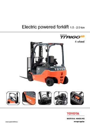 Stivuitoare frontale electrice Toyota 8 FBMT 15