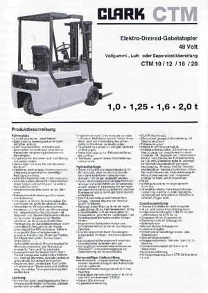 Stivuitoare frontale electrice Clark CTM 20 X