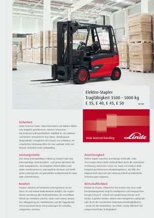 Stivuitoare frontale electrice Linde E 40/600 L