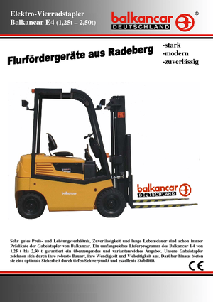 Stivuitoare frontale electrice Balkancar E 412 Compact