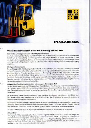 Stivuitoare frontale electrice Hyster E 1.75 XM