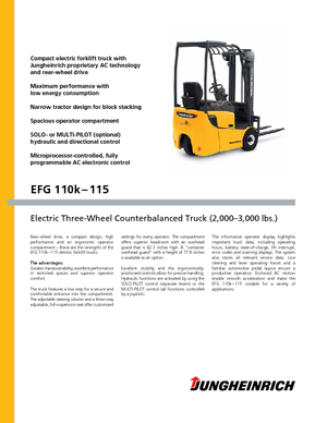 Stivuitoare frontale electrice Jungheinrich EFG 113