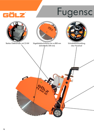Fierăstraie pentru podea Gölz FS 240 SE