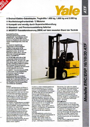 Stivuitoare frontale electrice Yale ERC/P 16 AAF