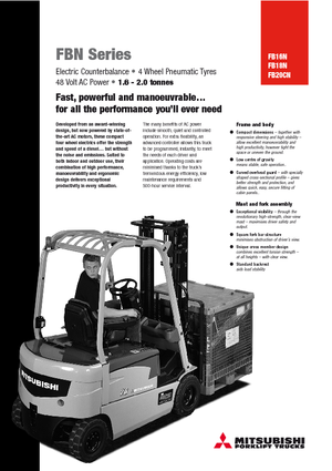 Stivuitoare frontale electrice Mitsubishi FB 16 N