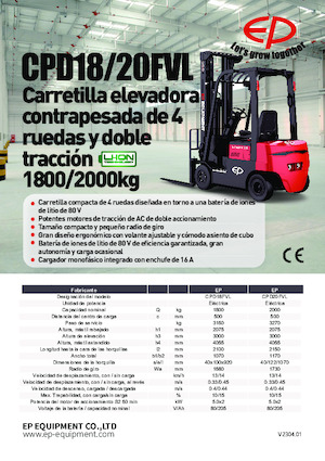 Stivuitoare frontale electrice EP CPD18FVL