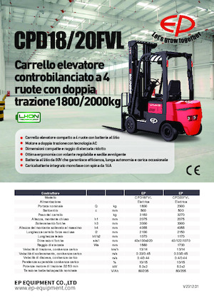 Stivuitoare frontale electrice EP CPD20FVL