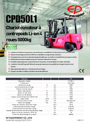 Stivuitoare frontale electrice EP CPD50L1