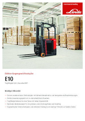 Stivuitoare frontale electrice Linde E10
