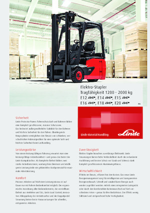 Stivuitoare frontale electrice Linde E14 EVO 