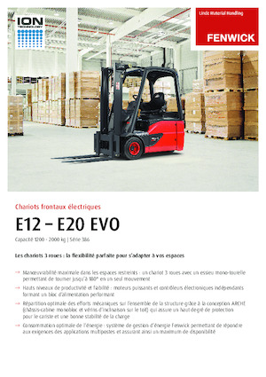 Stivuitoare frontale electrice Linde E14 EVO 