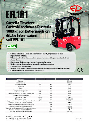 Stivuitoare frontale electrice EP EFL181