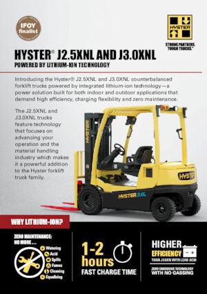 Stivuitoare frontale electrice Hyster J3.0XNL