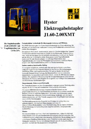 Stivuitoare frontale electrice Hyster J 1.60 XMT