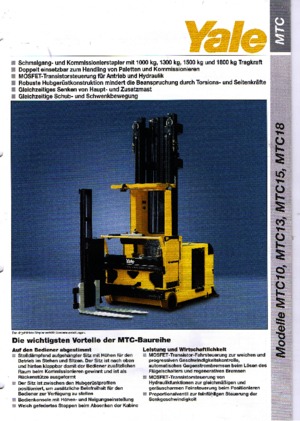 Încărcătoare laterale electrice Yale MTC 18