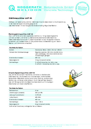 Șlefuitoare de beton Belidor-Noggerath LAP 45