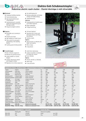 Stivuitoare electrice cu catarg retractabil Baka EGS 89-1204